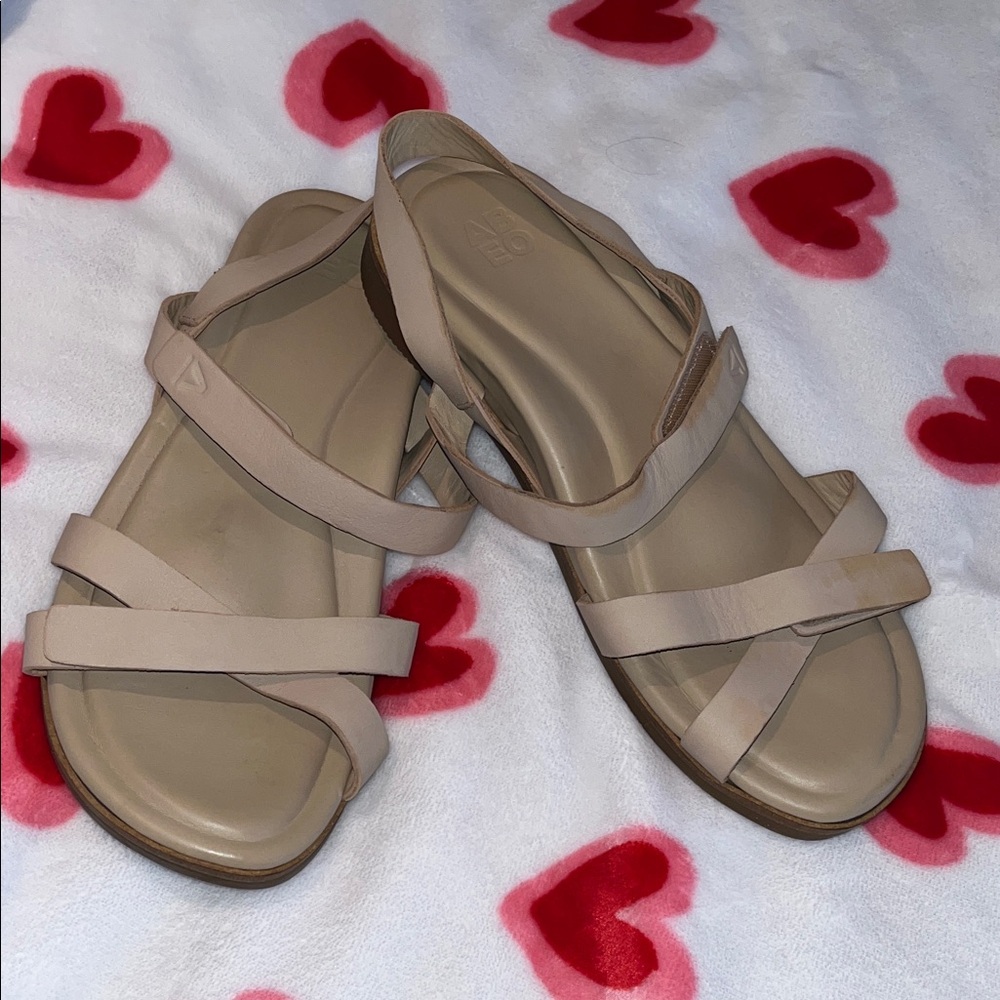 Abeo Nude Beige Strappy Comfort Sandals